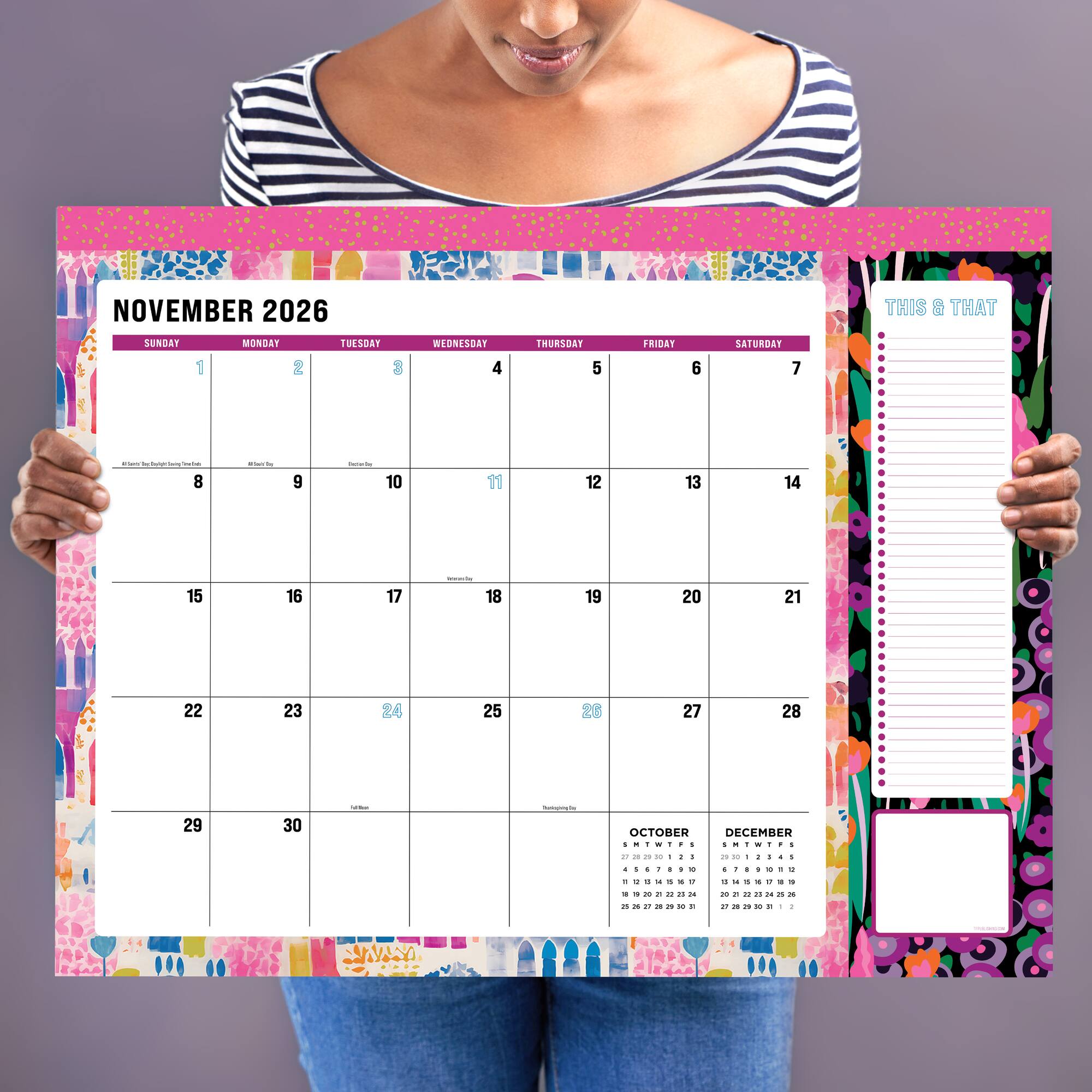 TF Publishing 2026-27 Maximal Mirage Desk Pad Monthly Blotter Calendar